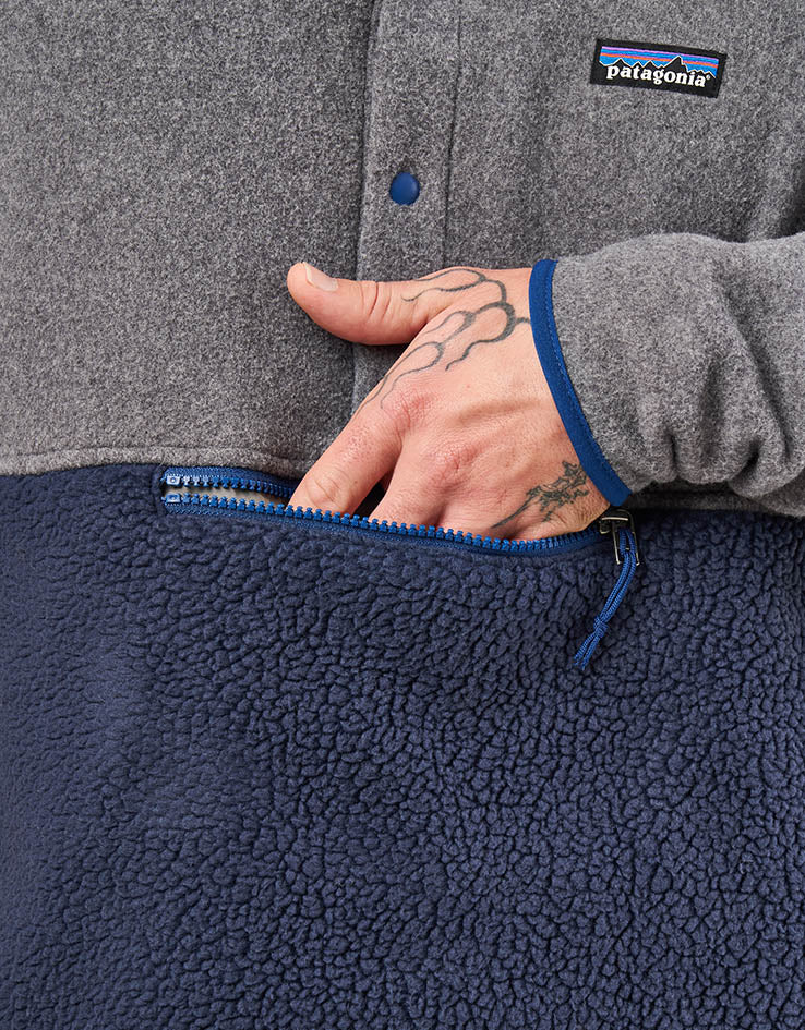 Patagonia Retro Pile 1/2 Snap Pullover Fleece - New Navy/Nickel