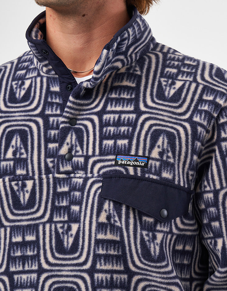 Patagonia Lightweight Synch Snap-T Pullover Fleece - Flow/Sunken Blue