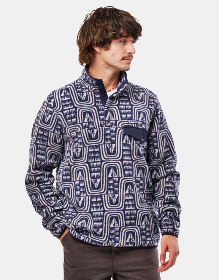 Patagonia Lightweight Synch Snap-T Pullover Fleece - Flow/Sunken Blue