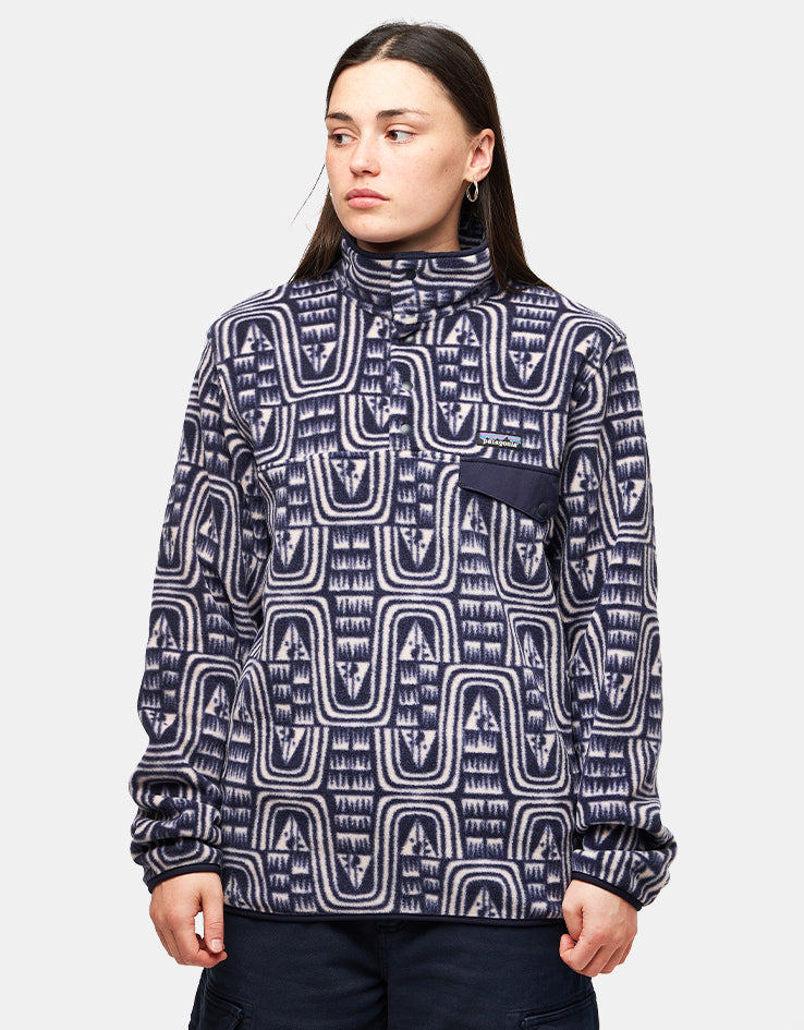 Patagonia Lightweight Synch Snap-T Pullover Fleece - Flow/Sunken Blue