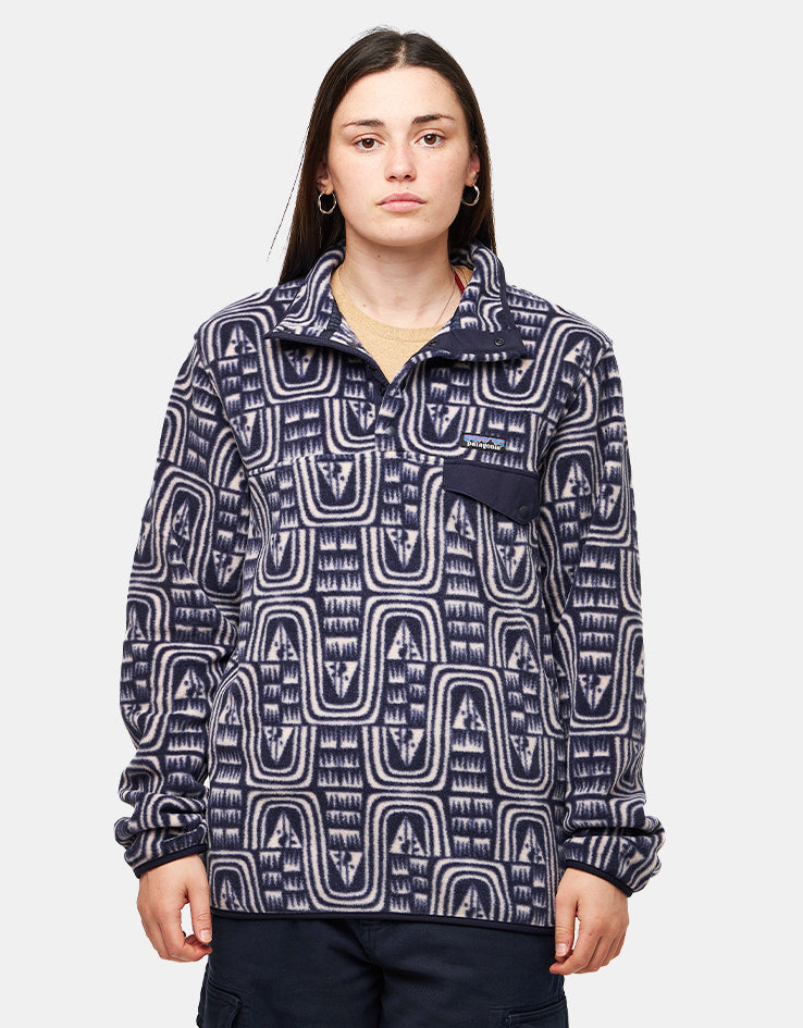 Patagonia Lightweight Synch Snap-T Pullover Fleece - Flow/Sunken Blue