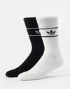 adidas Logo Band 2-Pack Socks - White/Black
