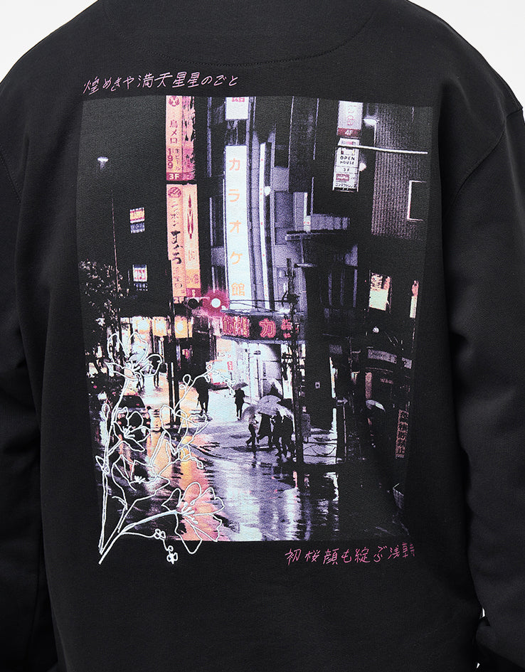 Route One Shinjuku Nights Heavyweight Hoodie - Black