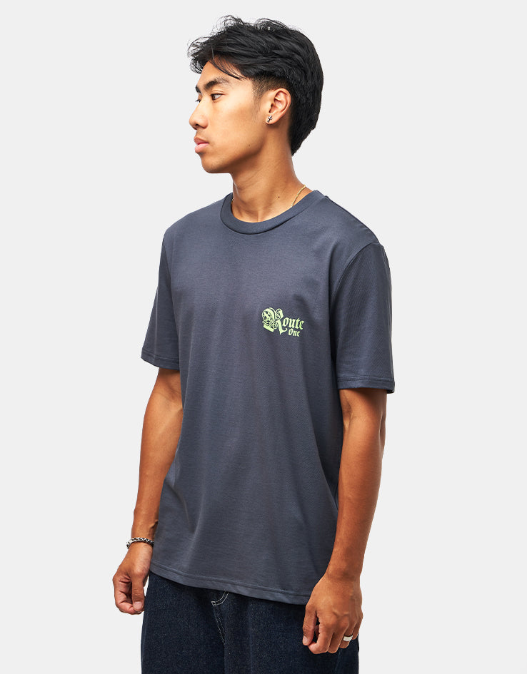 Route One Fortress Organic T-Shirt - India Ink Grey