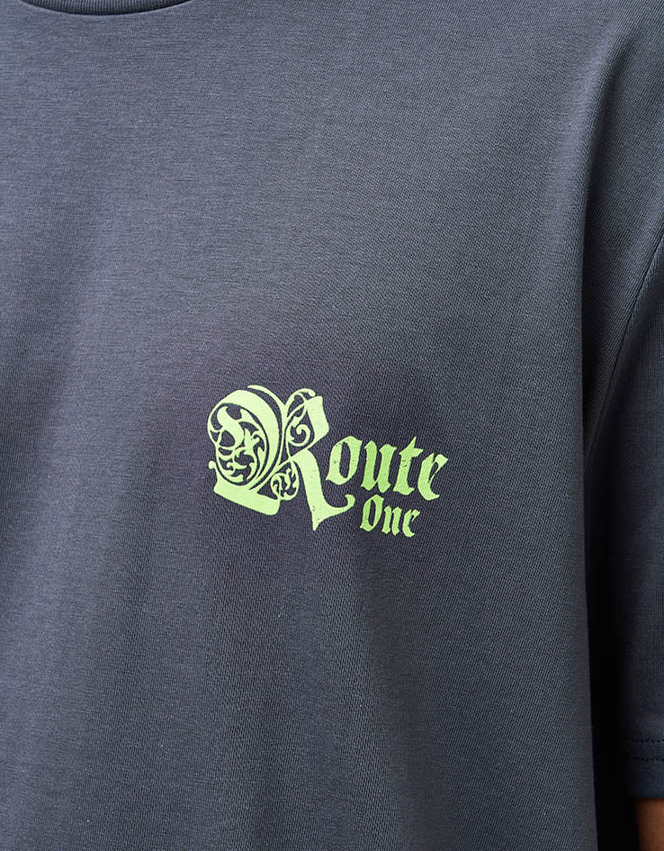 Route One Fortress Organic T-Shirt - India Ink Grey