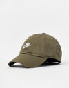 Nike Club Unstructured Futura Wash Cap - Medium Olive/White