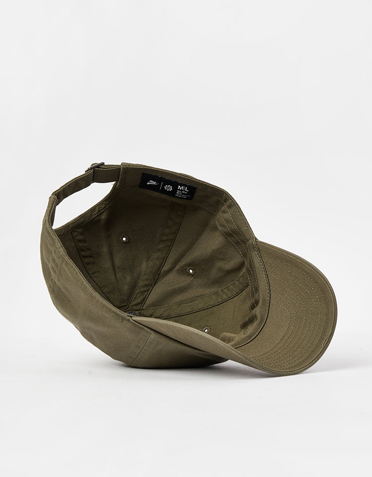 Nike Club Unstructured Futura Wash Cap - Medium Olive/White