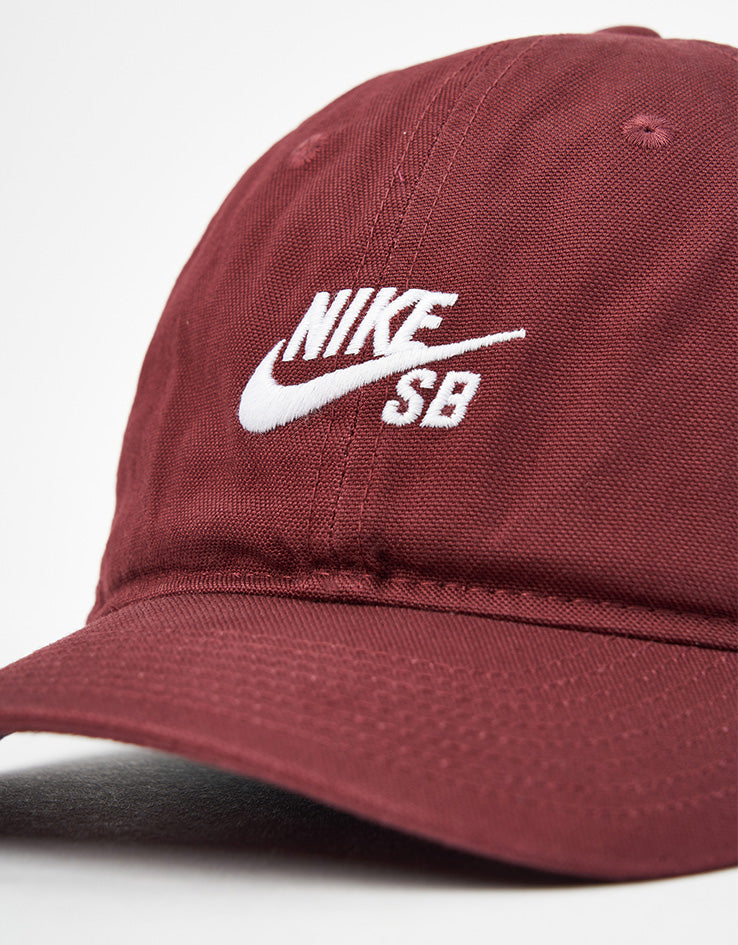 Nike SB Unstructured Flat Bill Cap - Dark Team Red/White