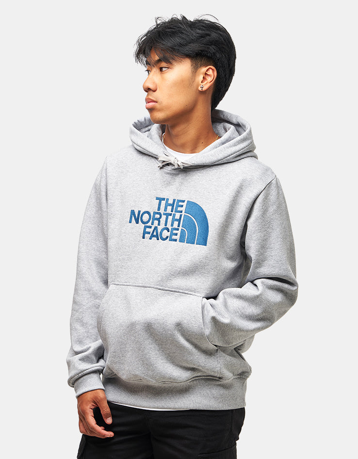 The North Face Drew Peak Pullover Hoodie - TNF Light Grey Heather/Blue
