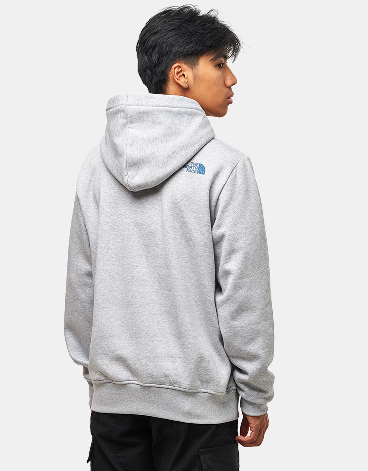 The North Face Drew Peak Pullover Hoodie - TNF Light Grey Heather/Blue