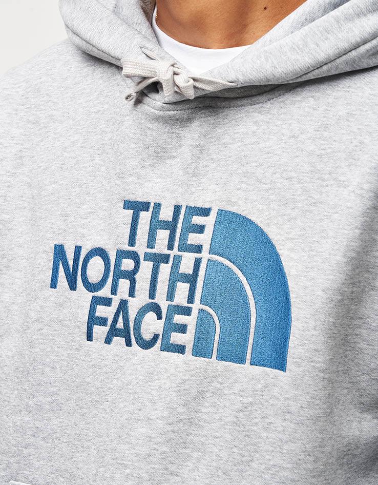 The North Face Drew Peak Pullover Hoodie - TNF Light Grey Heather/Blue