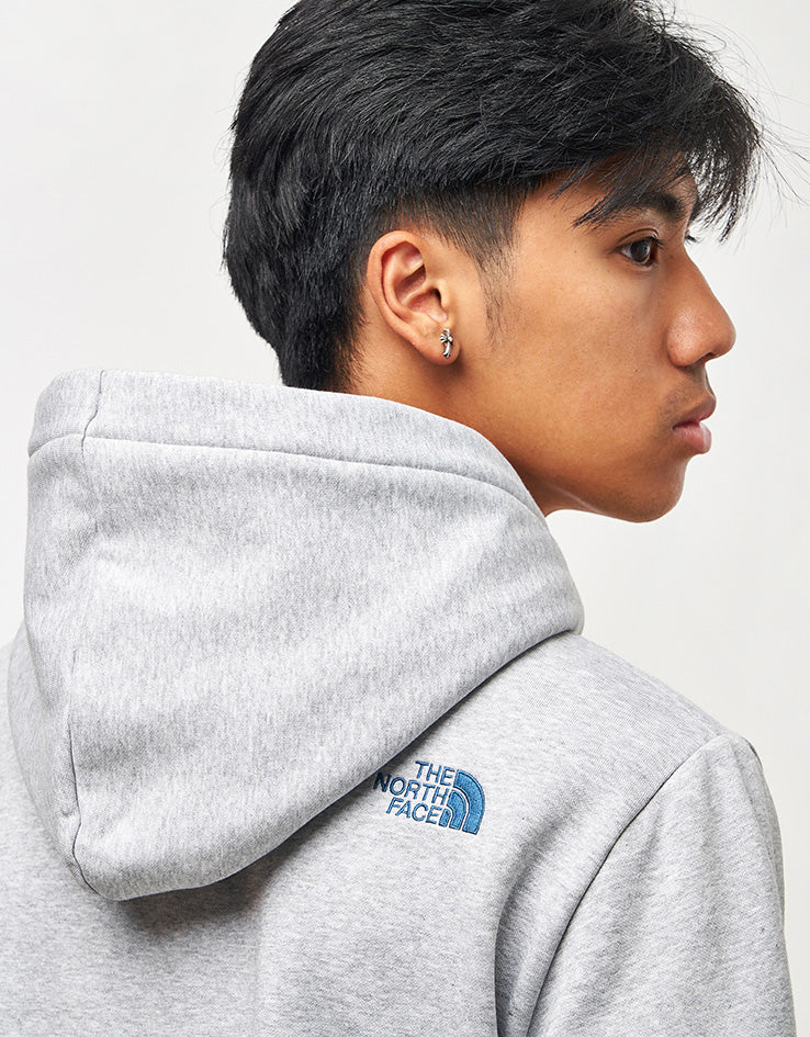 The North Face Drew Peak Pullover Hoodie - TNF Light Grey Heather/Blue