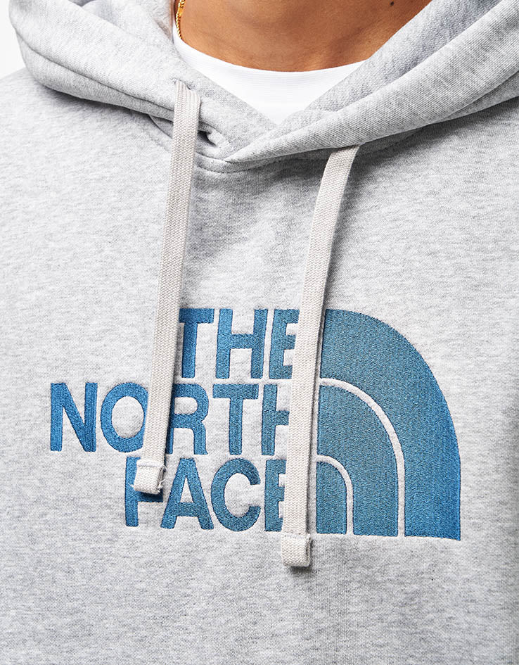 The North Face Drew Peak Pullover Hoodie - TNF Light Grey Heather/Blue