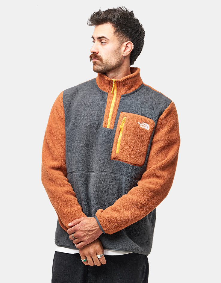 The North Face Yumiori 1/4 Zip Fleece - Asphalt Grey/Burnt Umber