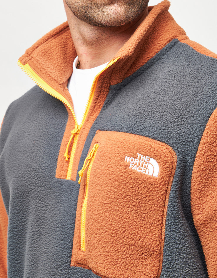 The North Face Yumiori 1/4 Zip Fleece - Asphalt Grey/Burnt Umber