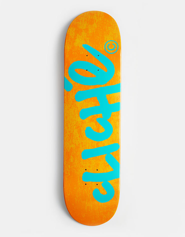 Cliché Handwritten Orange/Teal RHM Skateboard Deck