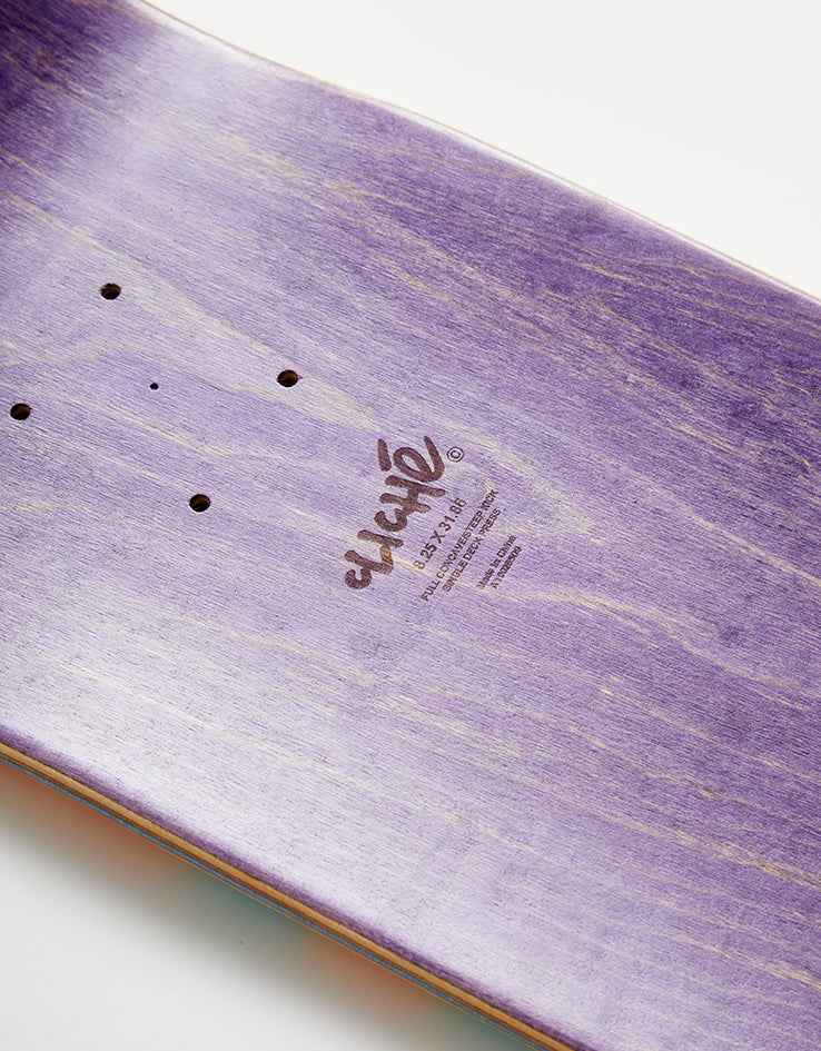 Cliché Handwritten Orange/Teal RHM Skateboard Deck