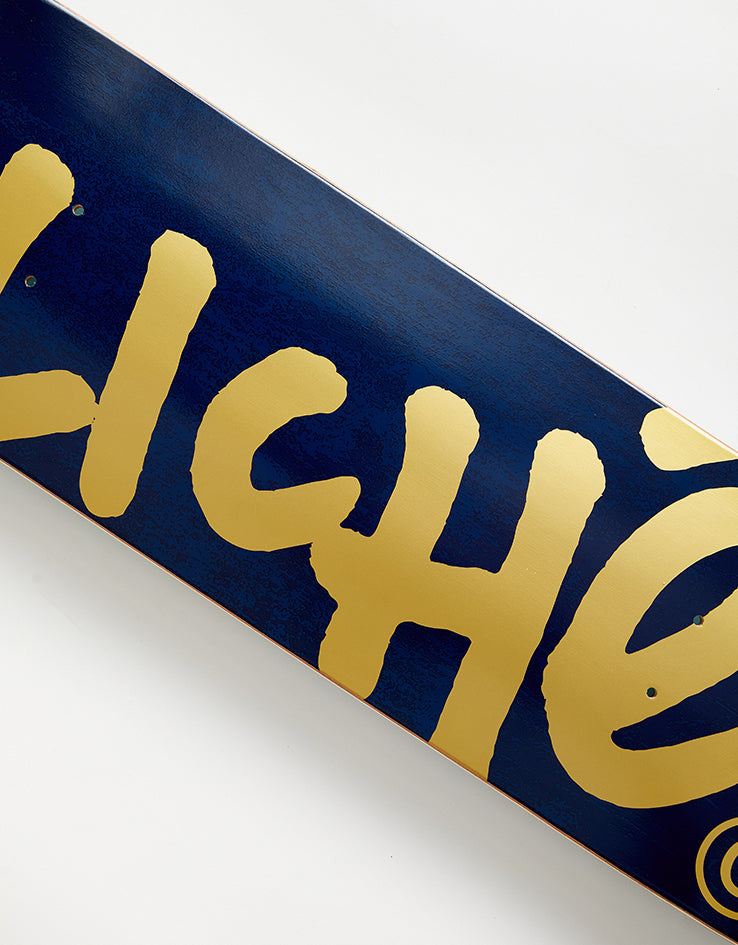 Cliché Handwritten RHM Skateboard Deck - Navy/Gold