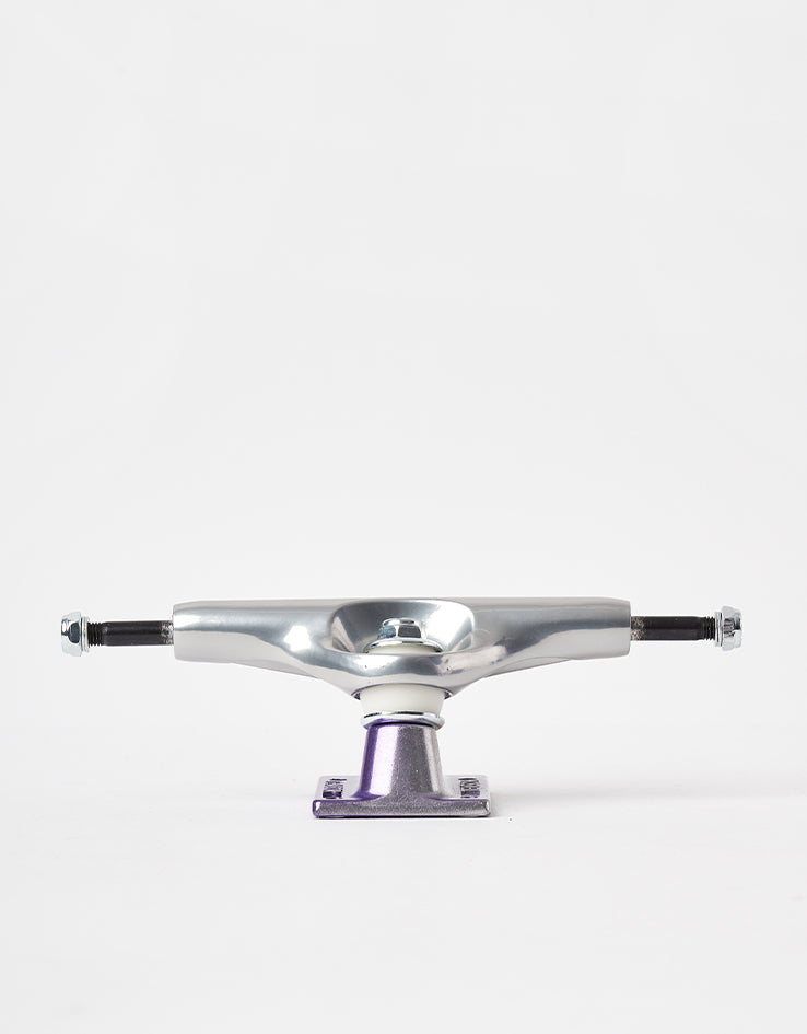 Tensor Stencil Mirror Alum Skateboard Trucks - Raw/Purple Fade (Pair)