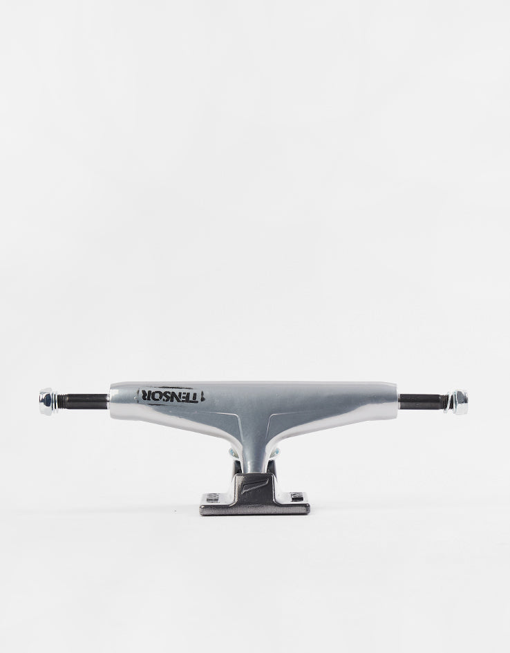 Tensor Stencil Mirror Alum Skateboard Trucks - Raw/Black Fade (Pair)