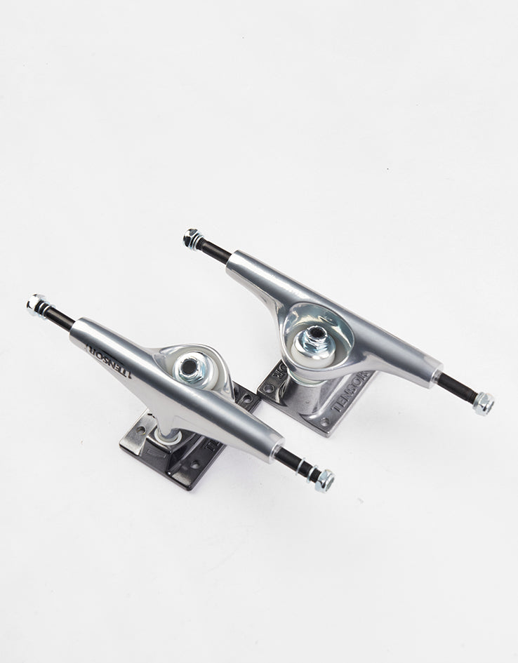 Tensor Stencil Mirror Alum Skateboard Trucks - Raw/Black Fade (Pair)
