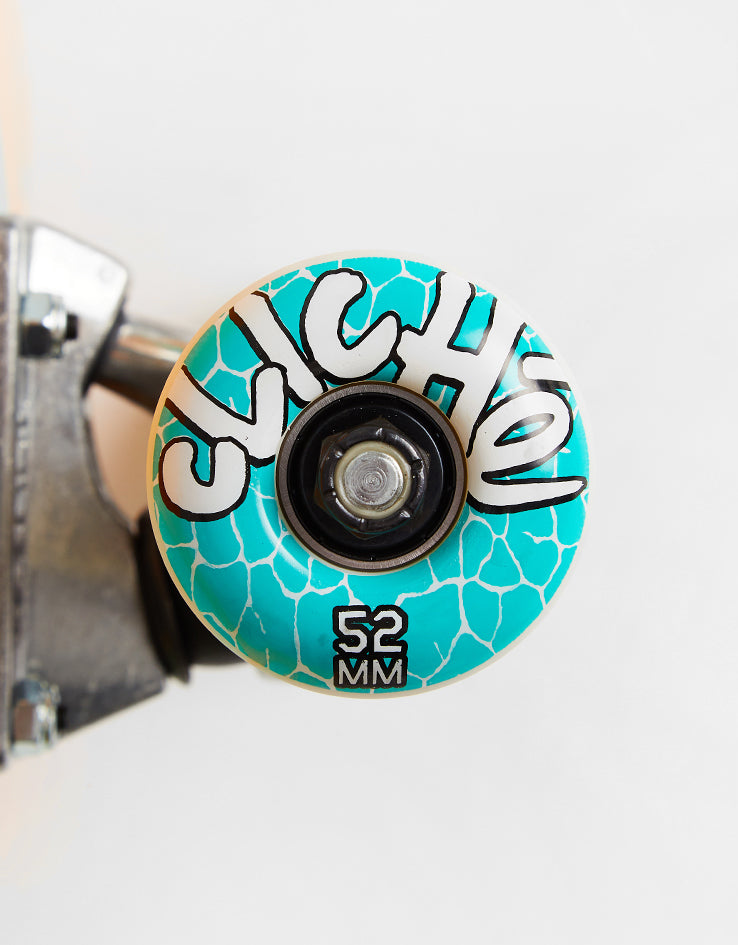 Cliché Handwritten Orange/Teal Complete Skateboard - 8.25"