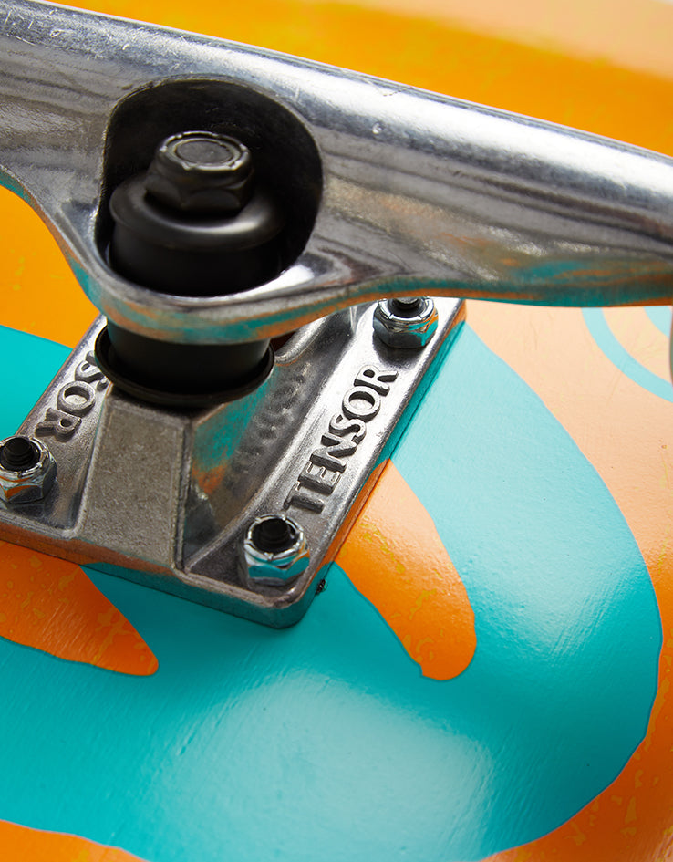 Cliché Handwritten Orange/Teal Complete Skateboard - 8.25"