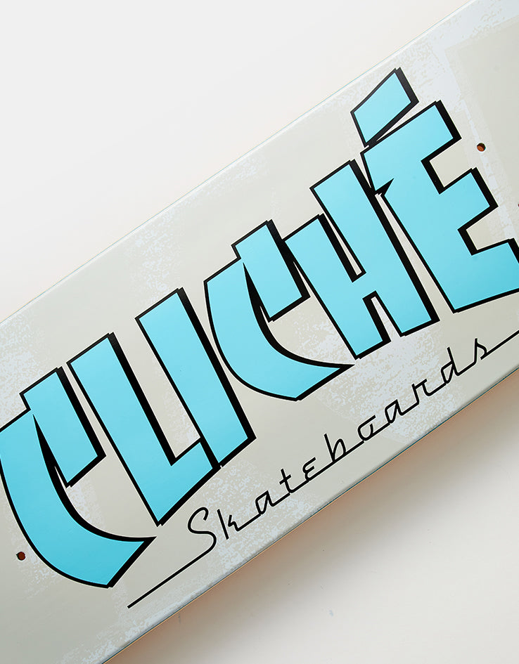 Cliché Banco Blue/White RHM Skateboard Deck - 7.75"