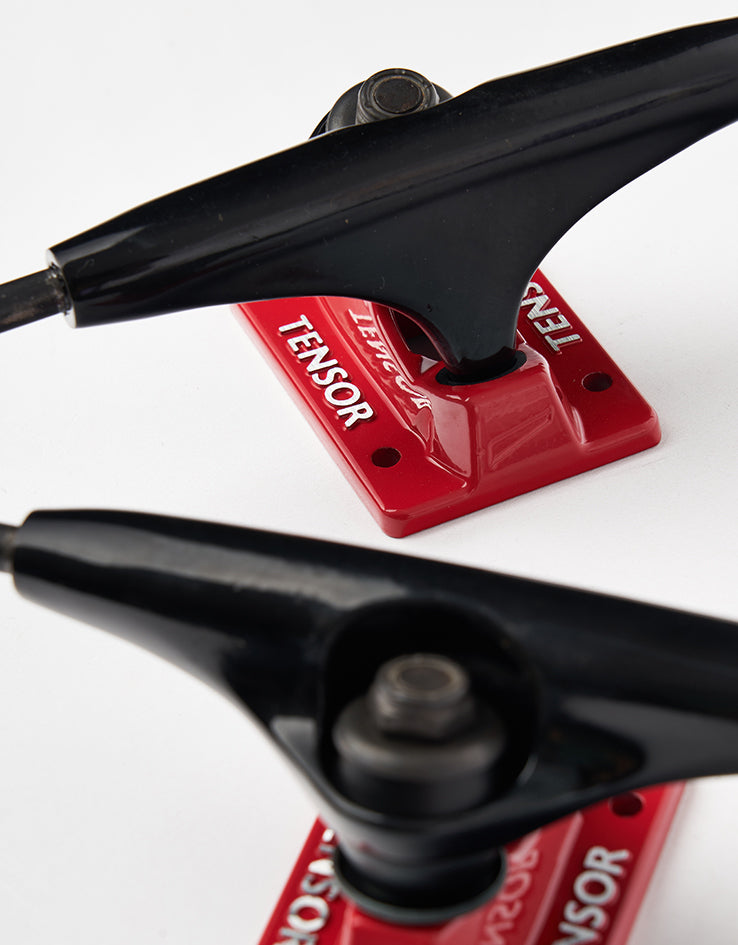 Tensor Alloys 5.25 Skateboard Trucks - Black/Red (Pair)