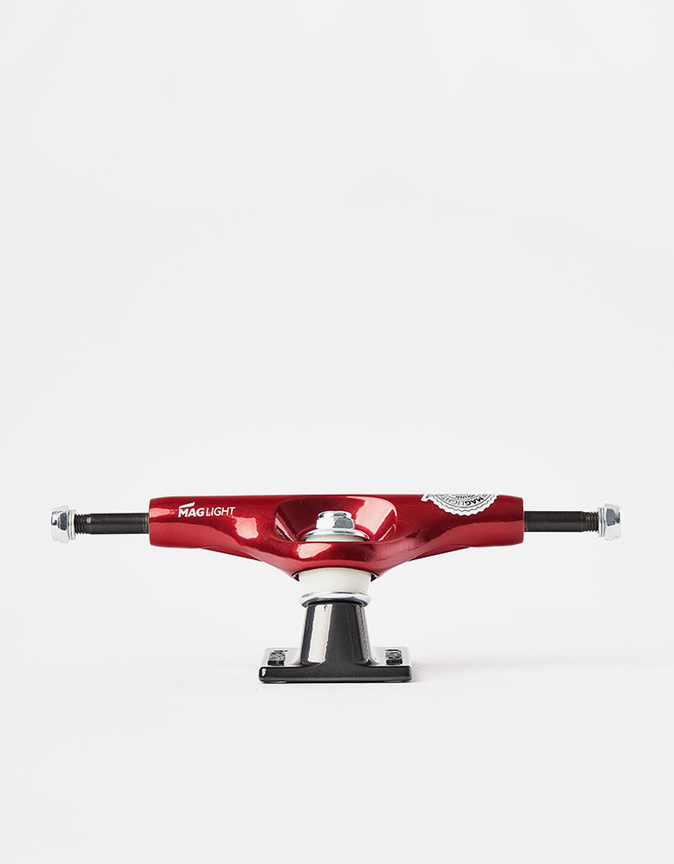 Tensor Glossy Mag Light 5.25 Skateboard Trucks - Red/Gunmetal (Pair)