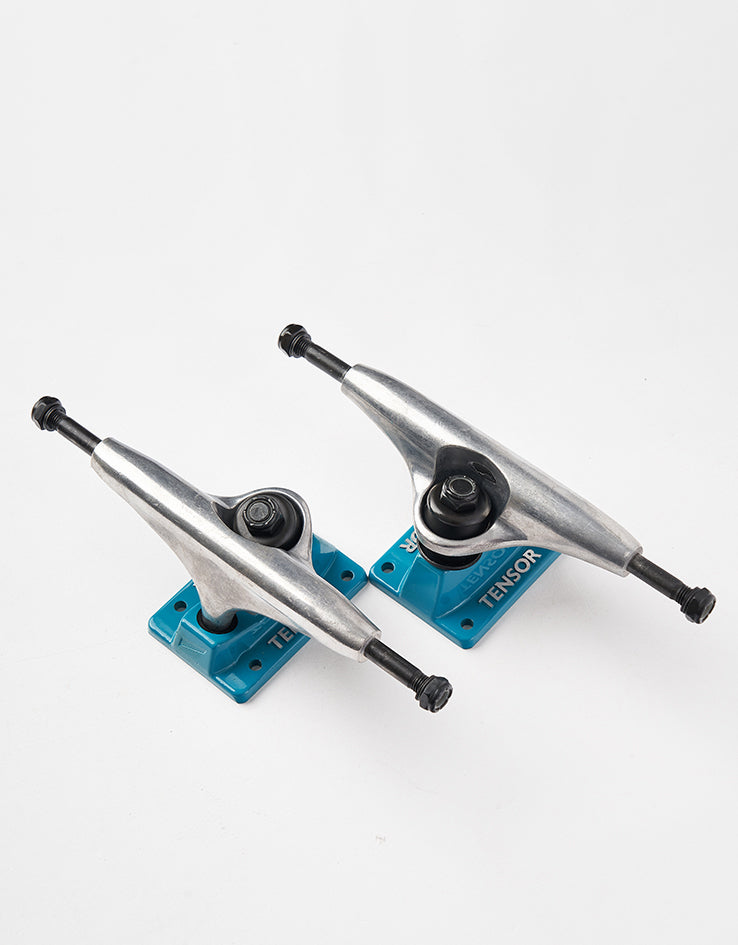 Tensor Alloys 5.25 Skateboard Trucks - Raw/Aqua (Pair)