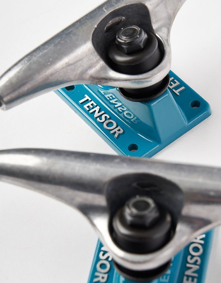 Tensor Alloys 5.25 Skateboard Trucks - Raw/Aqua (Pair)