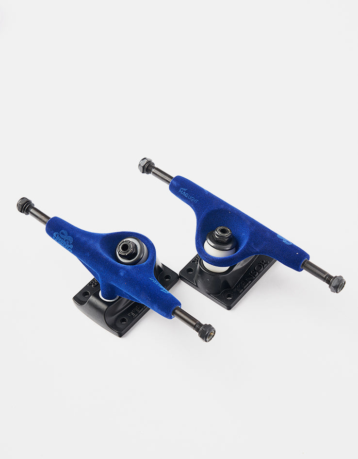 Tensor Mullen Velvet Mag Light 5.25 Low Skateboard Trucks - Blue (Pair)