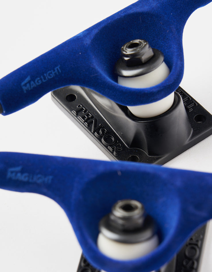 Tensor Mullen Velvet Mag Light 5.25 Low Skateboard Trucks - Blue (Pair)