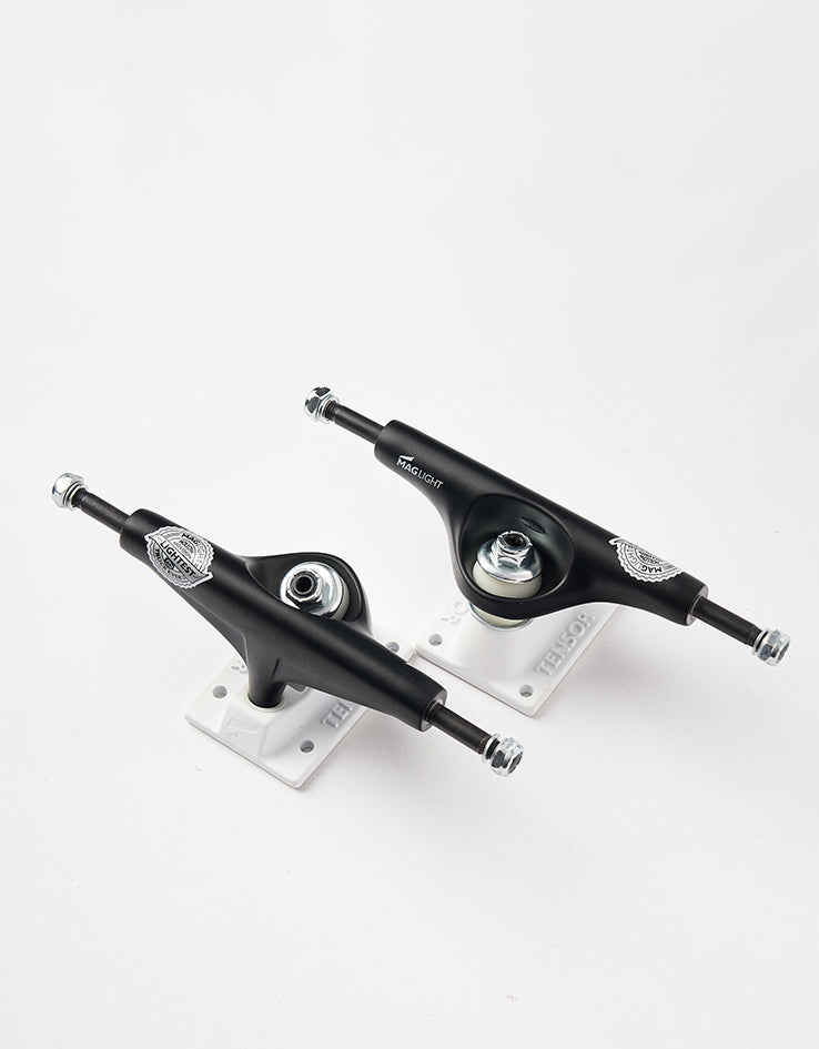 Tensor Mag Light 5.25 Skateboard Trucks - Black/White (Pair)