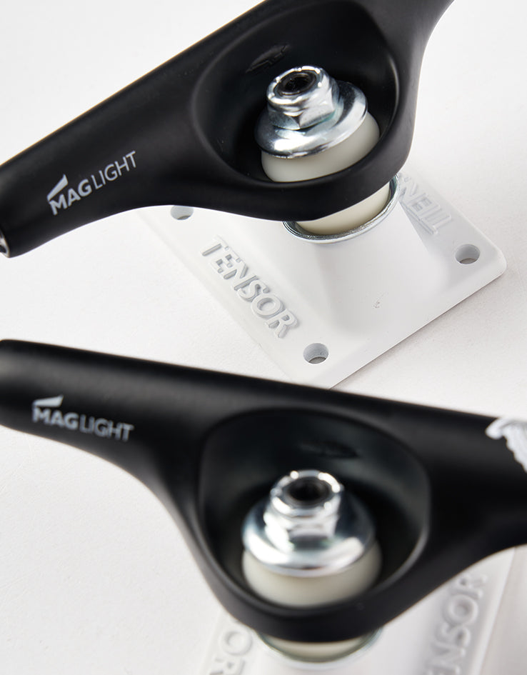 Tensor Mag Light 5.25 Skateboard Trucks - Black/White (Pair)