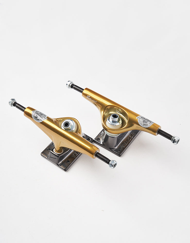 Tensor Glossy Mag Light 5.5 Skateboard Trucks - Gold/Gunmetal (Pair)