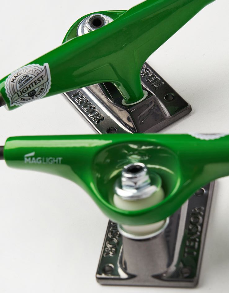 Tensor Glossy Mag Light 5.5 Skateboard Trucks - Green/Gunmetal (Pair)