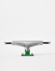 Tensor Stencil Mirror Alum Skateboard Trucks - Raw/Green (Pair)