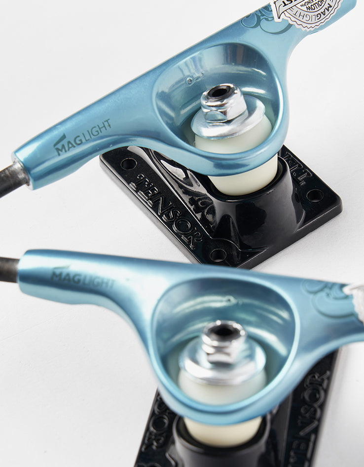Tensor Mullen Glossy Mag Light 5.25 Low Skateboard Trucks - Blue (Pair