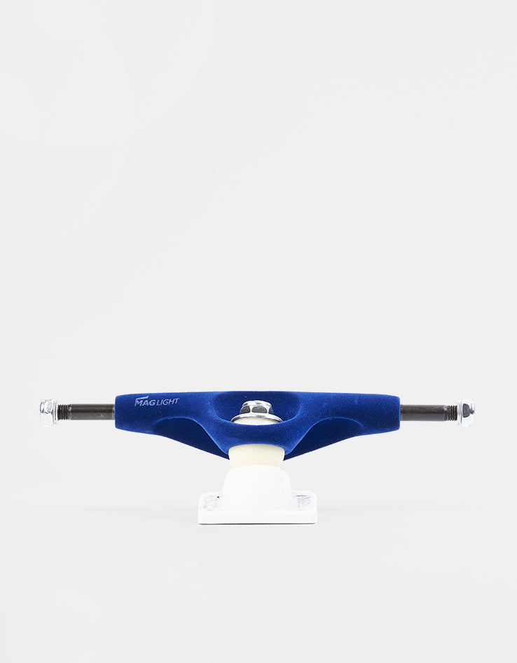 Tensor Velvet Mag Light 5.25 Low Skateboard Trucks - Blue/White (Pair)