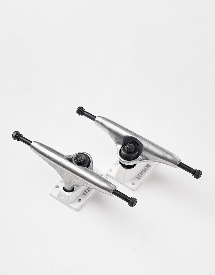 Tensor Alloys Skateboard Trucks - Raw/White (Pair)