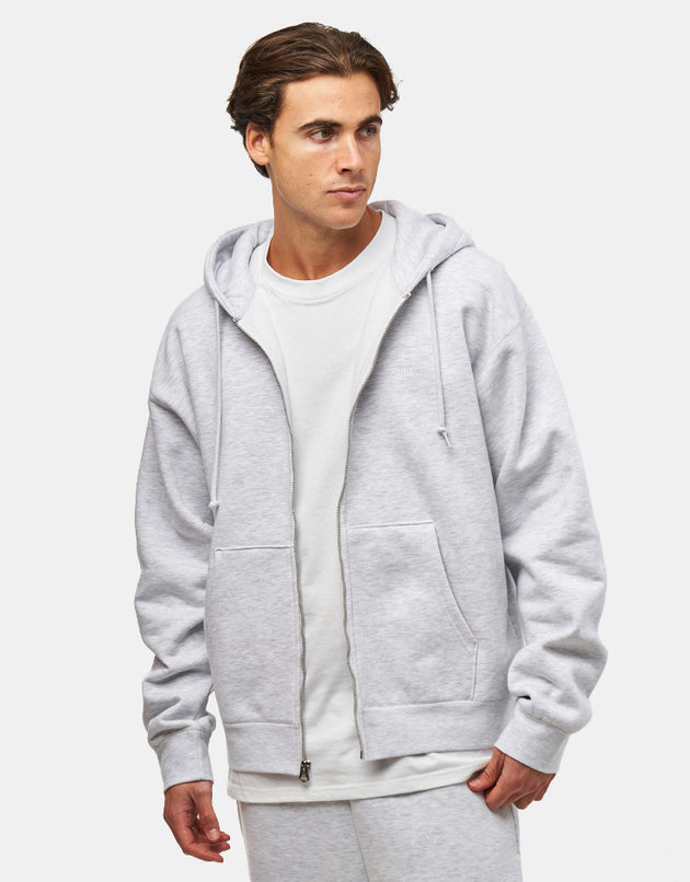 Obey Established Works Bold II Zip Hoodie - Ash Grey
