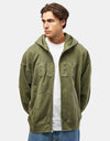 Obey Hybrid Faded Zip Hoodie - Deep Lichen Green Faded Wash