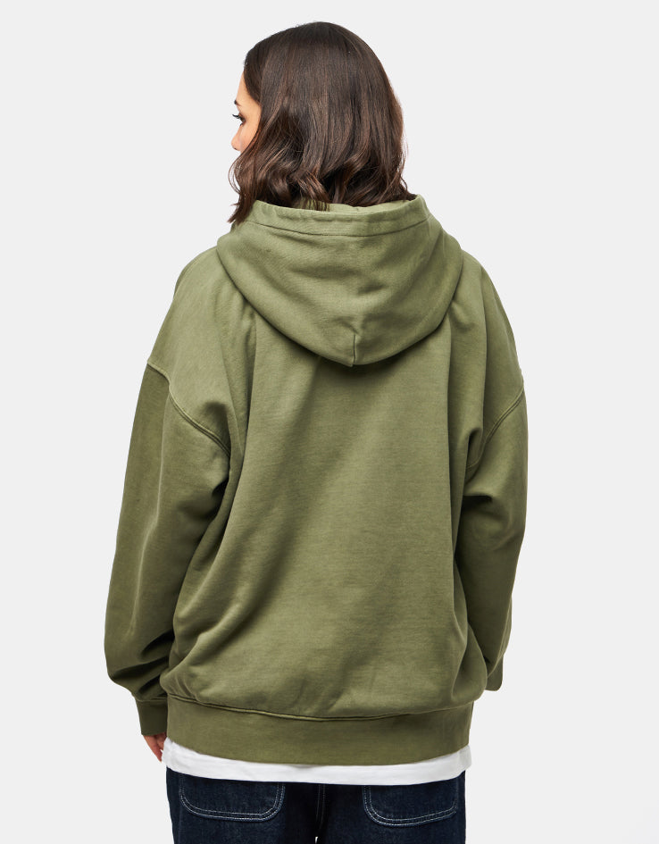 Obey Hybrid Faded Zip Hoodie - Deep Lichen Green Faded Wash