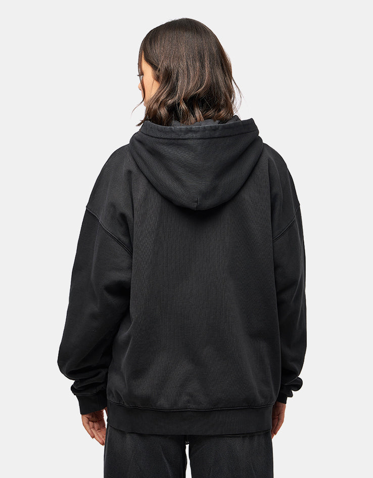 Obey Hybrid Faded Zip Hoodie - Digital Black Faded Wash