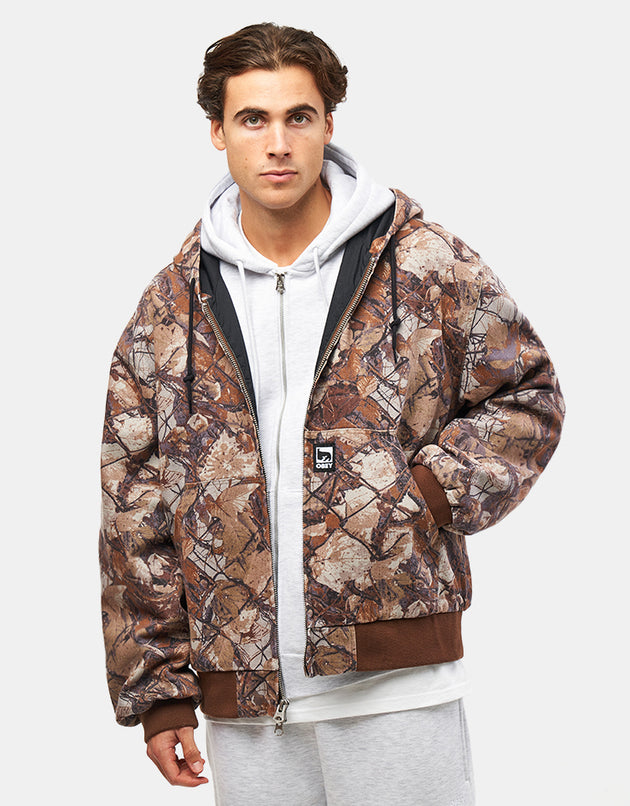 Obey Glen Zip Up Jacket - Fence Camo Multi