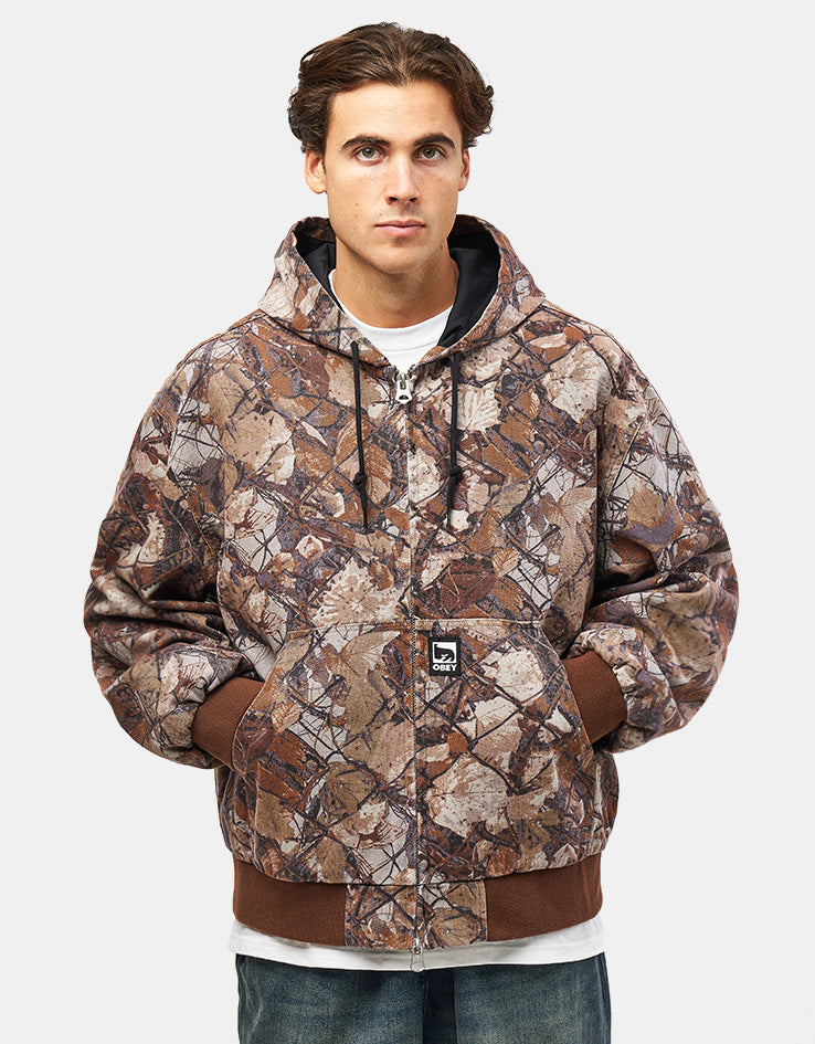 Obey Glen Zip Up Jacket - Fence Camo Multi