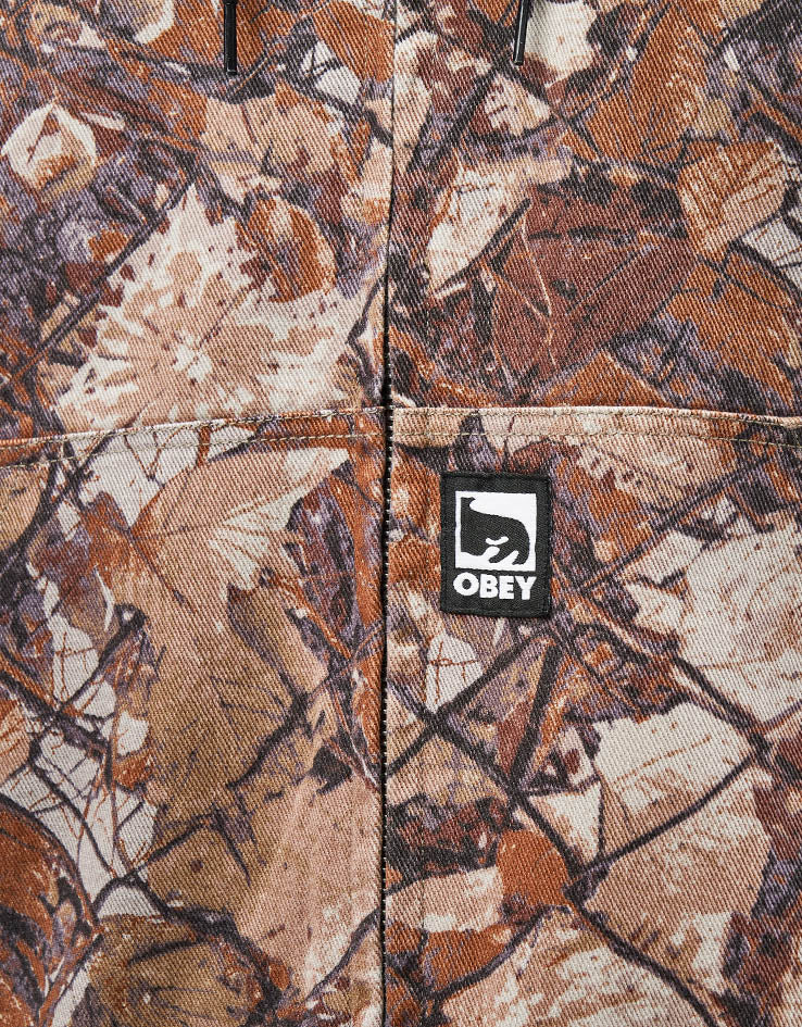 Obey Glen Zip Up Jacket - Fence Camo Multi