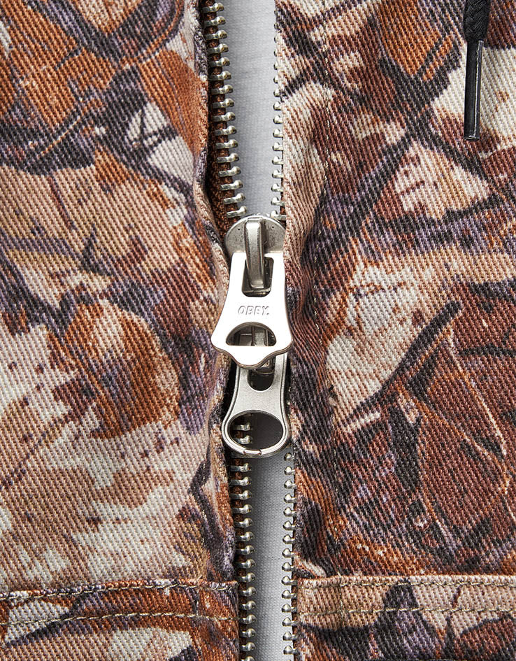 Obey Glen Zip Up Jacket - Fence Camo Multi
